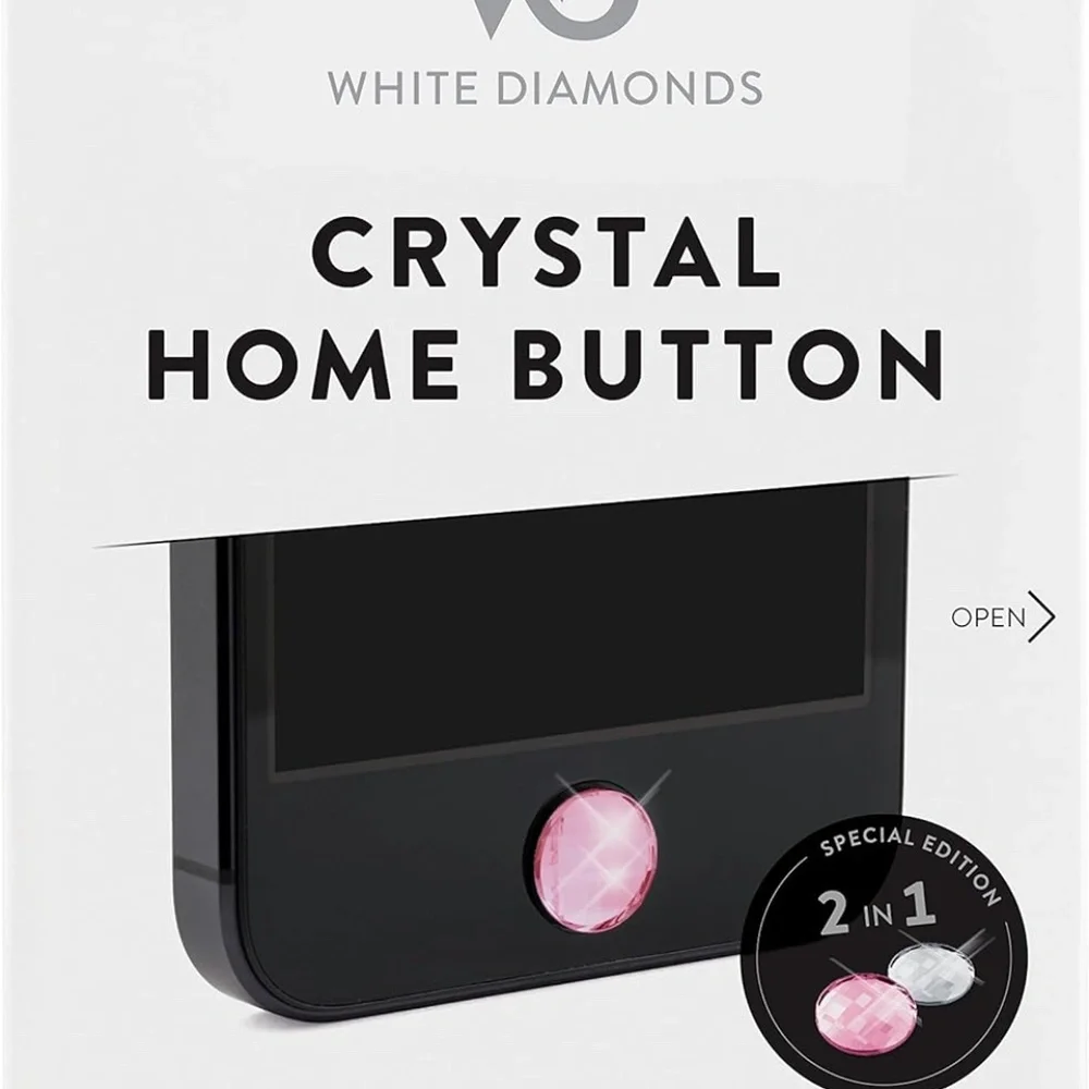 White Diamond 2 in 1 Crystal Home Button